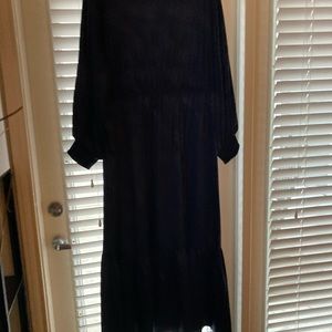Navy blue dress with one ruffle